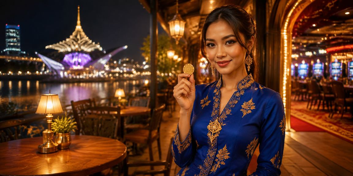 Suasana hiburan kasino di Kuching dengan pakaian tradisional Malaysia
